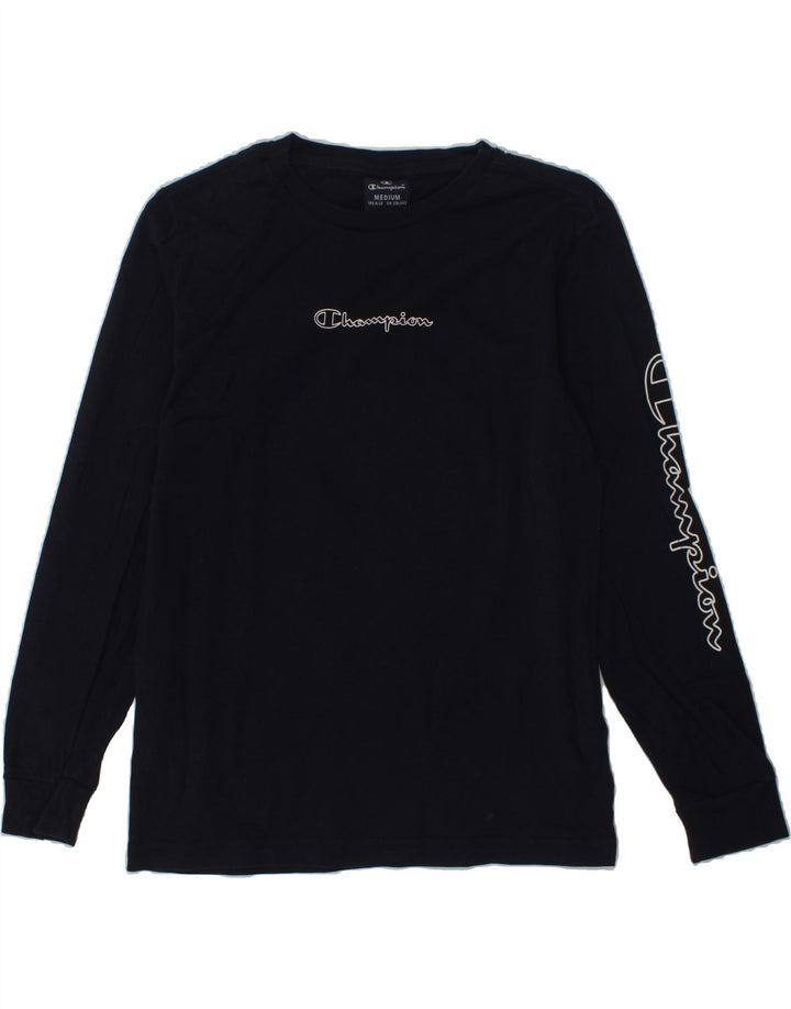 CHAMPION Boys Graphic Top Long Sleeve 9-10 Years Medium Navy Blue Cotton Vintage Champion and Second-Hand Champion from Messina Hembry 