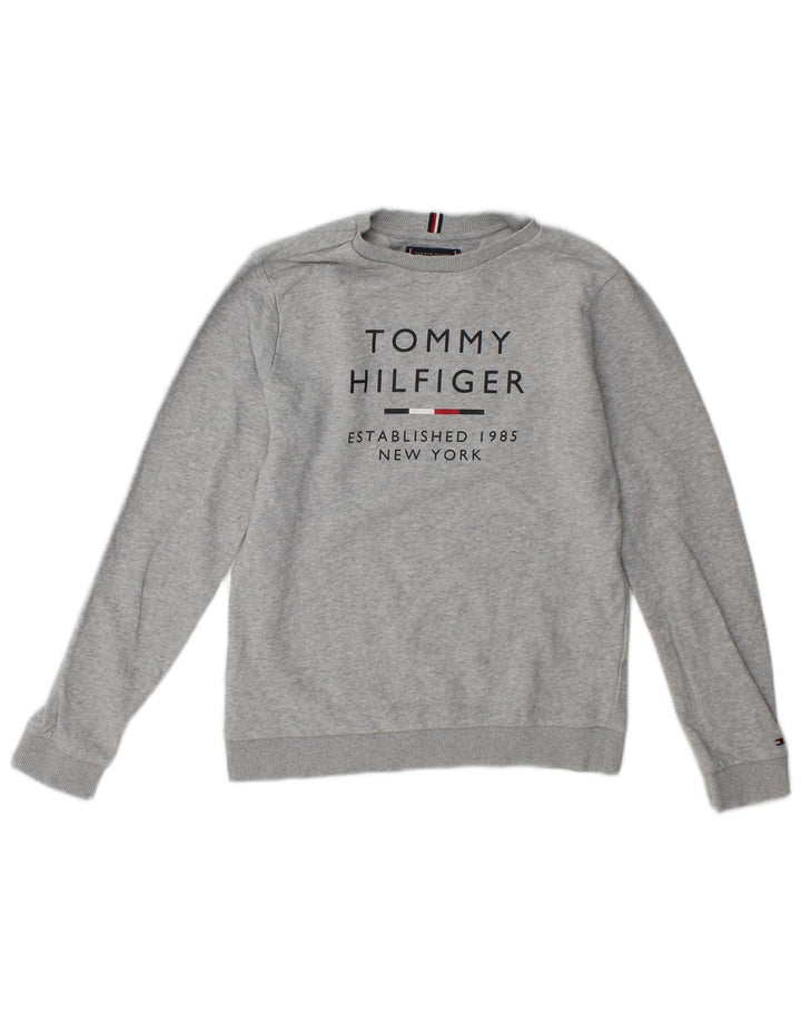 Tommy Hilfiger Drenge Grafisk Sweatshirt Jumper 12-13 år Grå Flecked