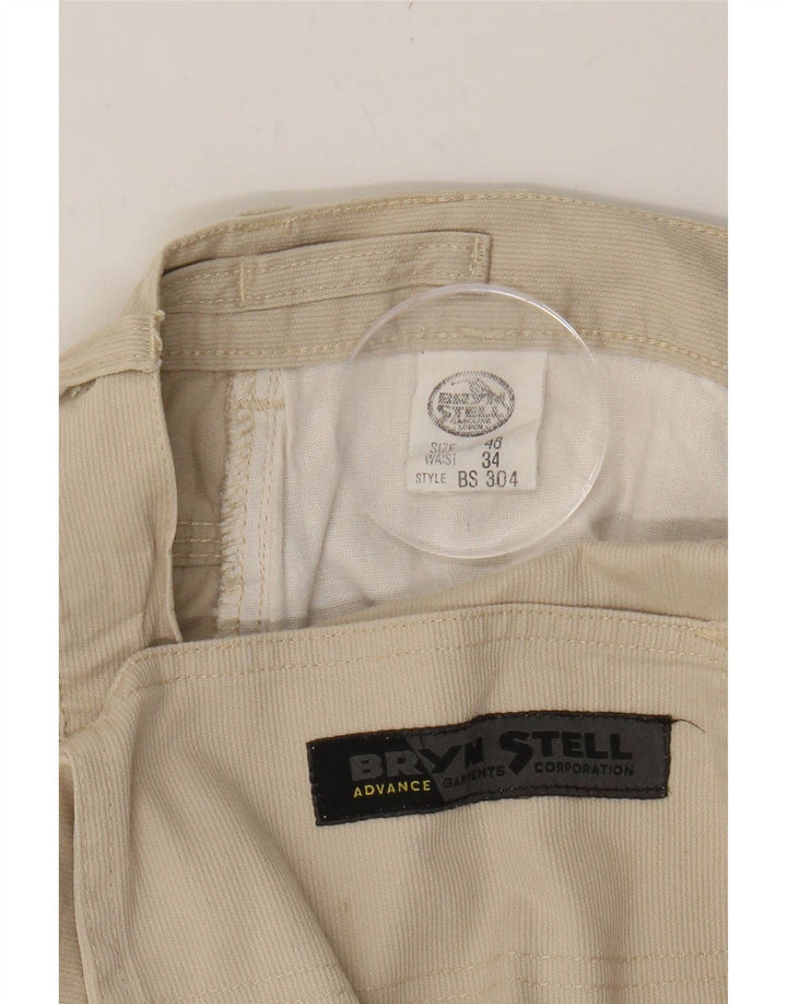 VINTAGE Mens Cargo Shorts W34 Large  Beige Cotton Vintage Vintage and Second-Hand Vintage from Messina Hembry 