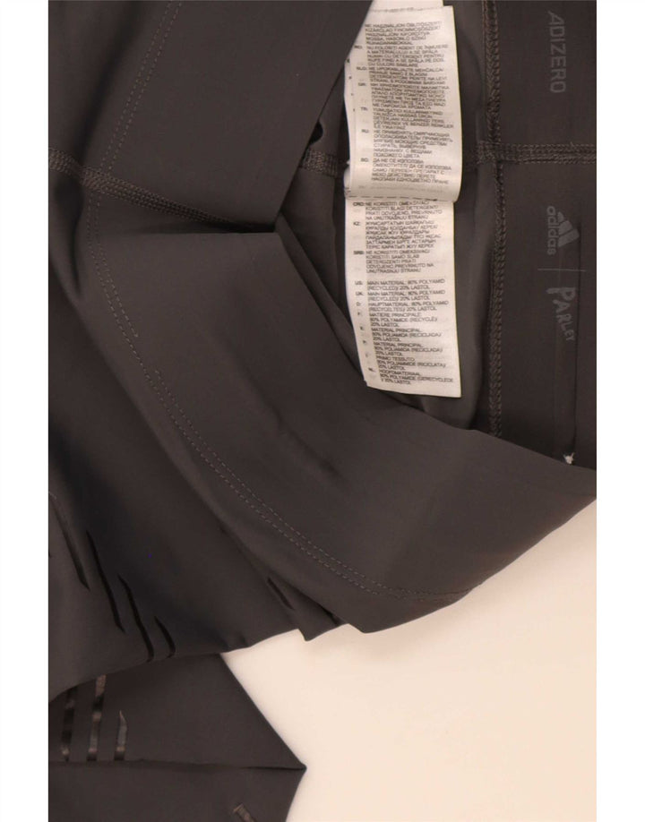 Adidas Womens Climalite Leggings UK 8/10 Small Gråstribet polyamid