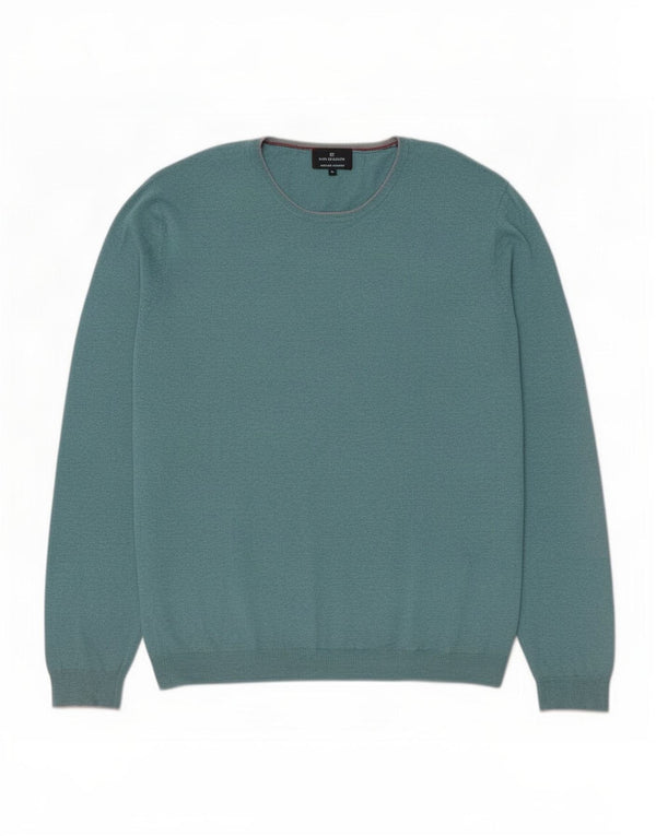 Marks & Spencer Herre Blue Harbor Jumper Sweater med rund hals XL turkis