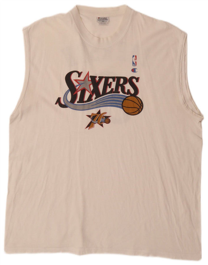 CHAMPION Herre Allen Iverson Philadelphia Grafisk Vest Top 2XL Off White