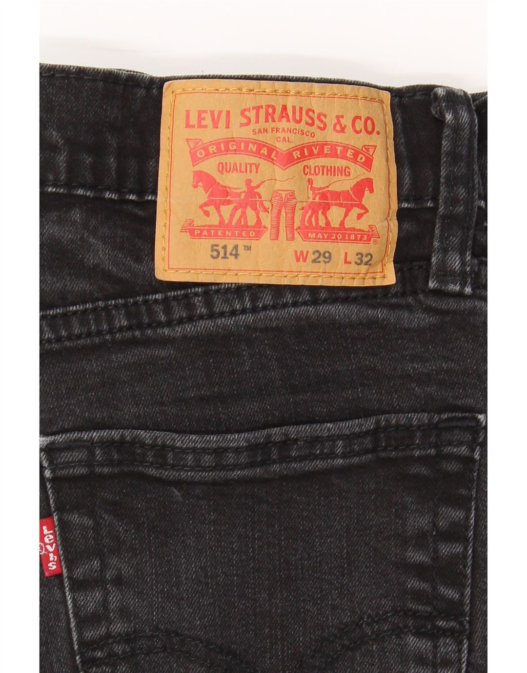 LEVI'S Mens 514 Straight Jeans W29 L27 Black Cotton Vintage Levi's and Second-Hand Levi's from Messina Hembry 