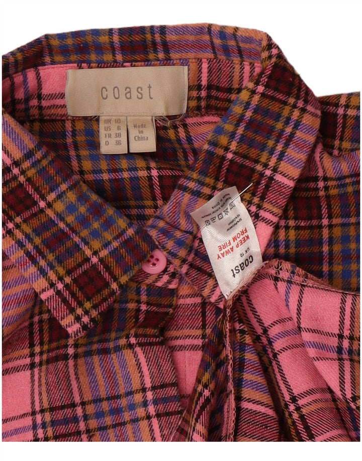 Coast Dame Oversized Langærmet Maxikjole UK 10 Small Pink Check