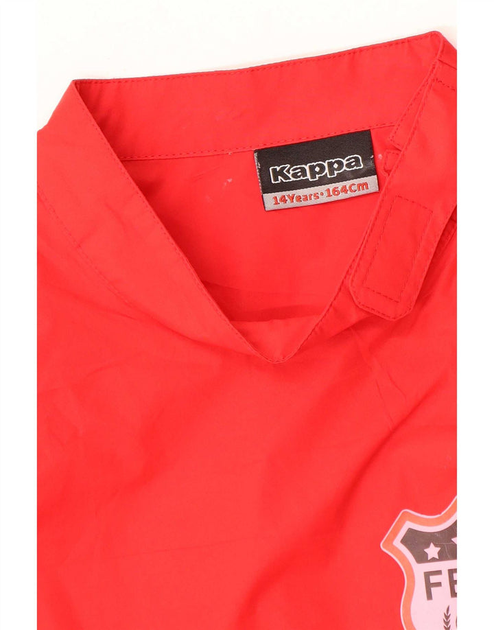 Kappa Boys Grafisk Zip Neck Pullover Træningsdragt Top 13-14 År Rød