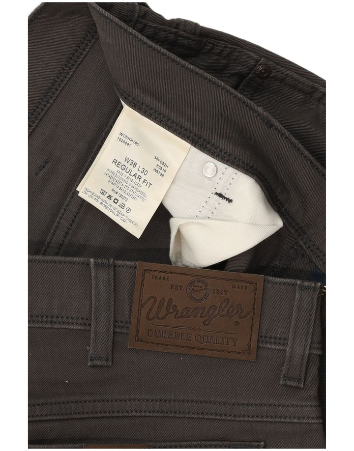 Wrangler Straight Jeans til mænd W38 L30 Grå Bomuld