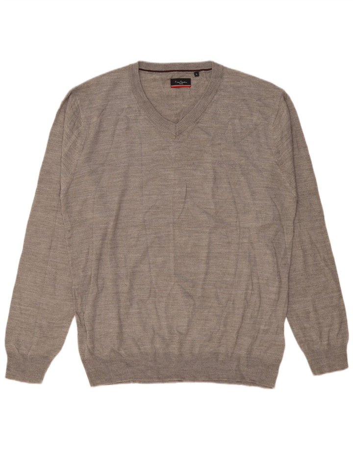 Pierre Cardin Herre V-hals sweater Stor Grå Akryl
