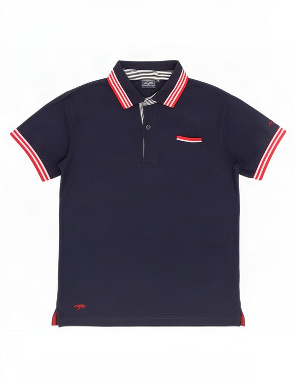 Lotto Herre poloshirt Medium marineblå stribet bomuld