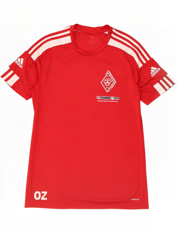 Adidas Herre Aeroready Grafisk T-Shirt Top Medium Rød Colourblock Polyester