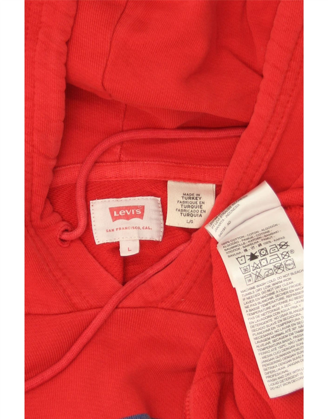 Levi's Grafisk hættetrøje til mænd, stor rød bomuld