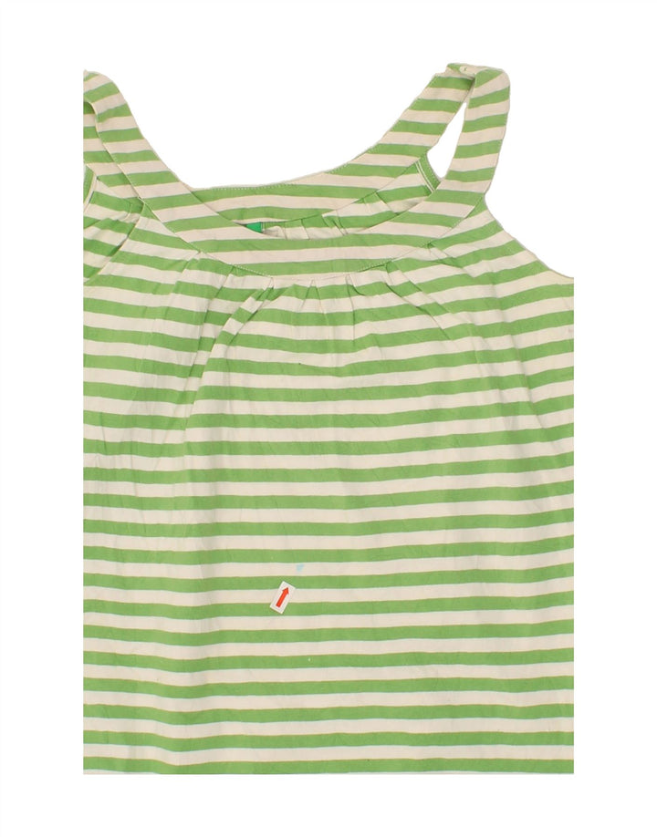 BENETTON Womens Sundress UK 12 Medium Green Striped Vintage Benetton and Second-Hand Benetton from Messina Hembry 