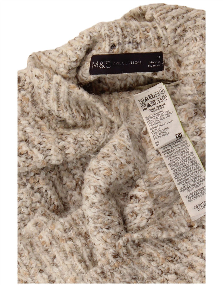 Marks & Spencer Dame Turtle Neck Jumper Sweater UK 14 Medium Beige