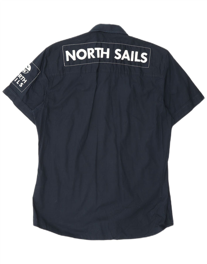 North Sails Herre grafisk kortærmet skjorte medium marineblå bomuld