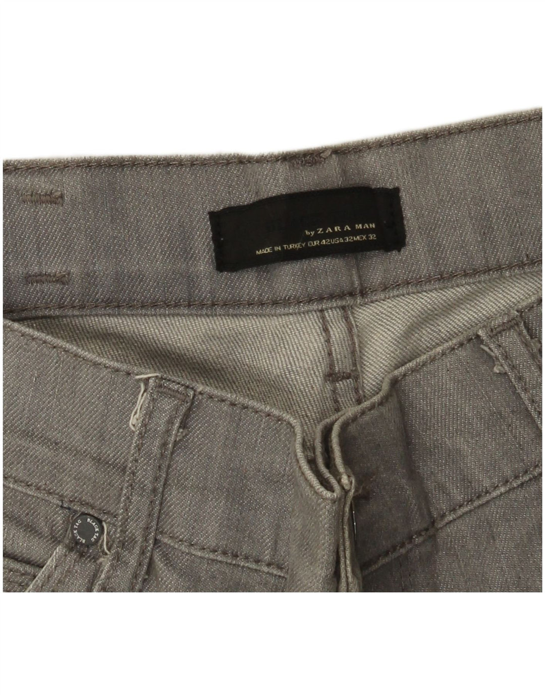 Zara Straight Jeans til mænd EU 42 Large W32 L32 Grå