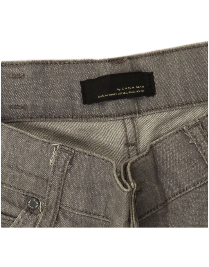 Zara Straight Jeans til mænd EU 42 Large W32 L32 Grå