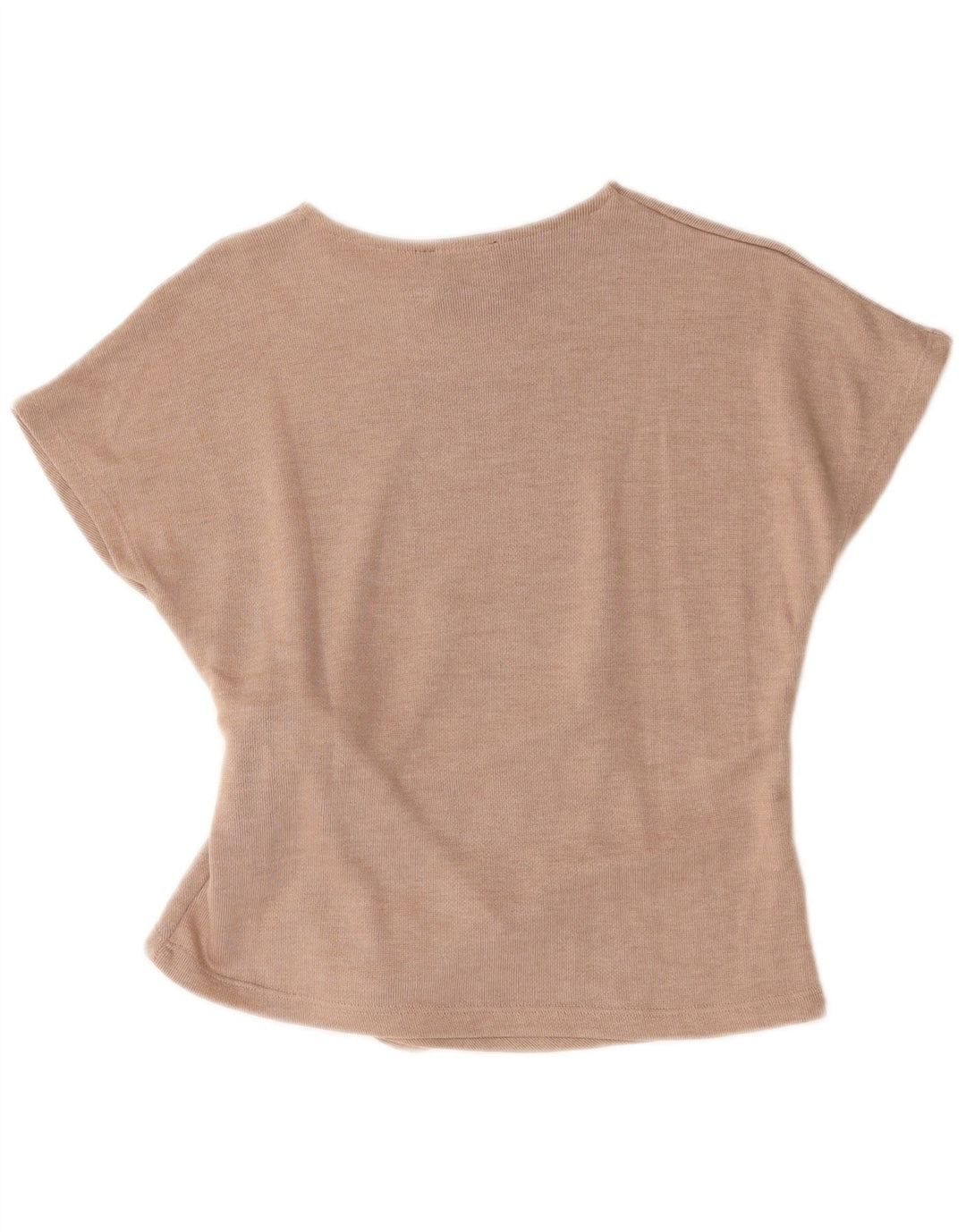 Zara Womens Front Tie Bluse Top UK 10 Small Beige Polyester
