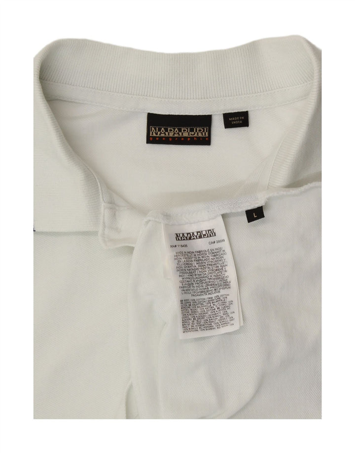 NAPAPIJRI Mens Polo Shirt Large White Cotton Vintage Napapijri and Second-Hand Napapijri from Messina Hembry 