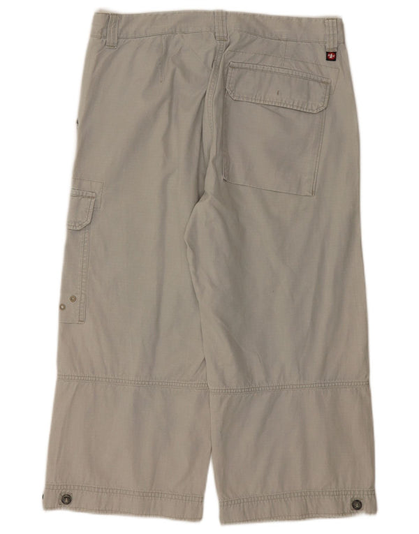 Murphy & Nye Mens Wide Leg Cargo Capri Trousers W33 L21 Grey Pinstripe