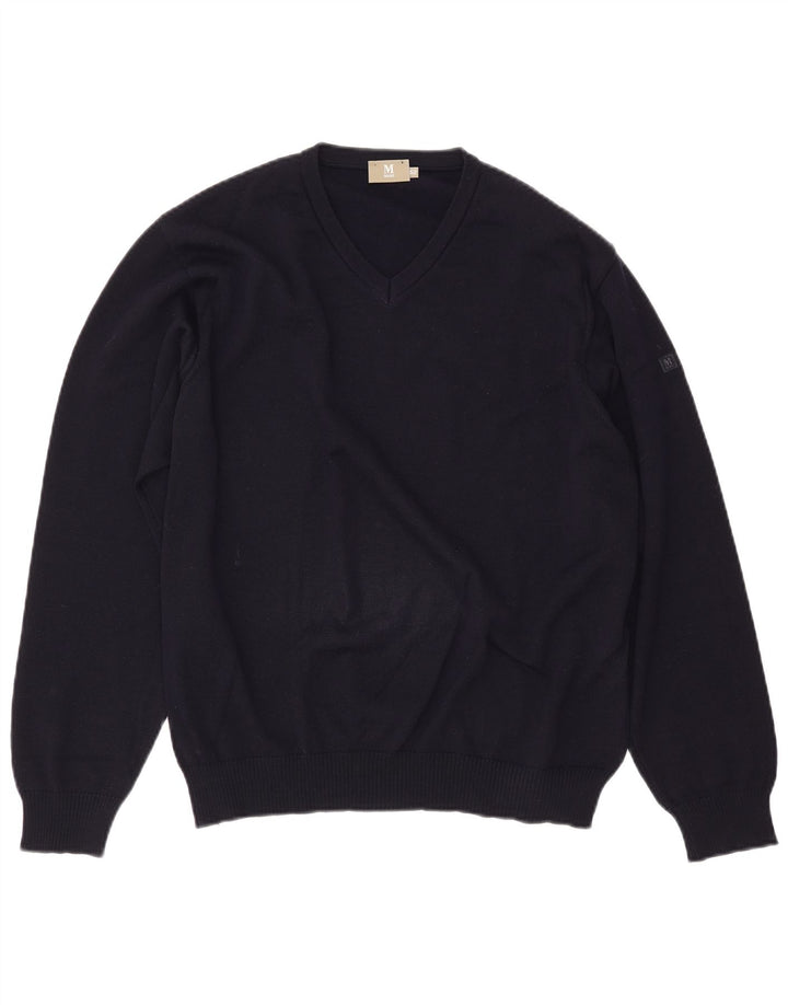 MARZ Herre V-hals sweater IT 52 Stor marineblå uld