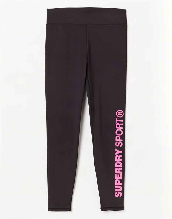 Superdry Grafiske Leggings til kvinder UK 14 Stor sort polyester