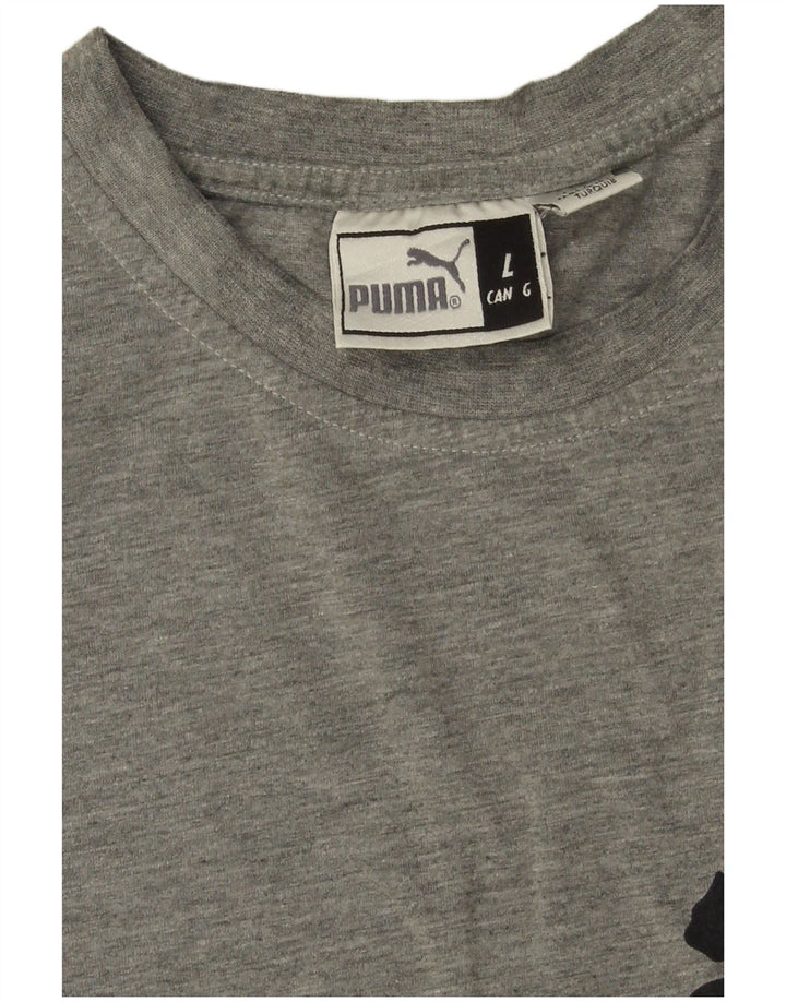 Puma Herre Grafisk T-Shirt Top Stor Grå Flecked