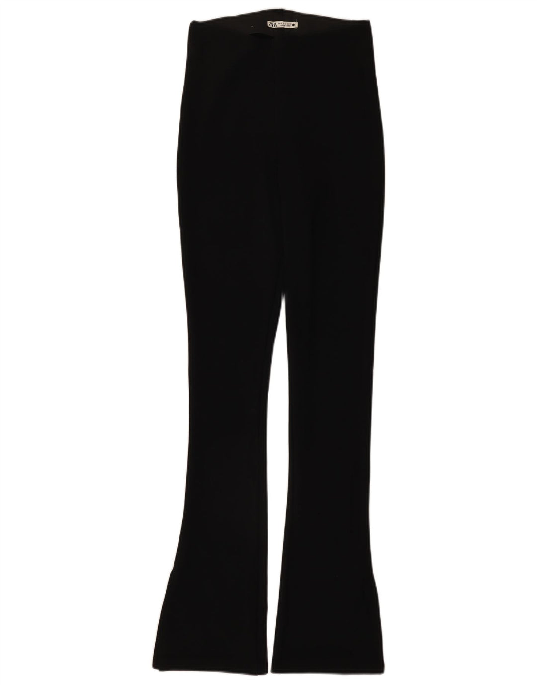 Zara Dame Flare Casual Bukser Small W26 L32 Sort Polyester