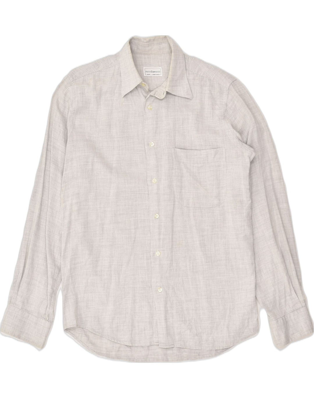 ROCCOBAROCCO Mens Shirt Size 15 38 Medium Grey Cotton | Vintage Roccobarocco | Thrift | Second-Hand Roccobarocco | Used Clothing | Messina Hembry 