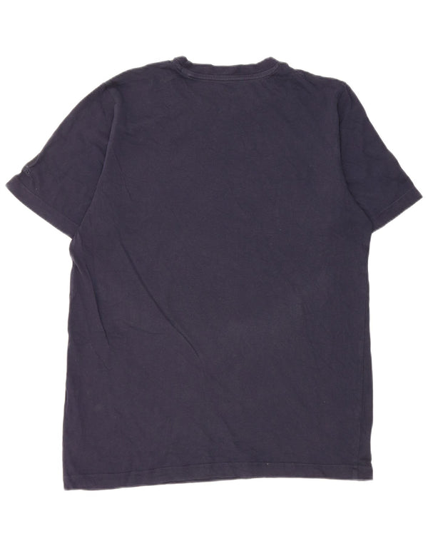 Adidas Herre grafisk T-shirt Top Medium Marineblå Bomuld