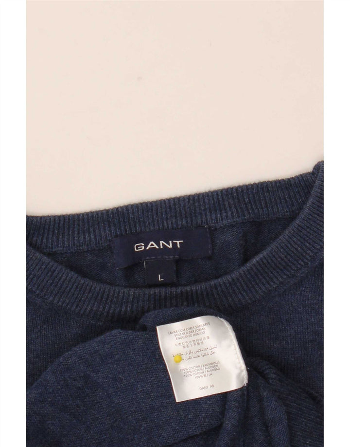 Gant herre rund hals sweater stor marineblå bomuld