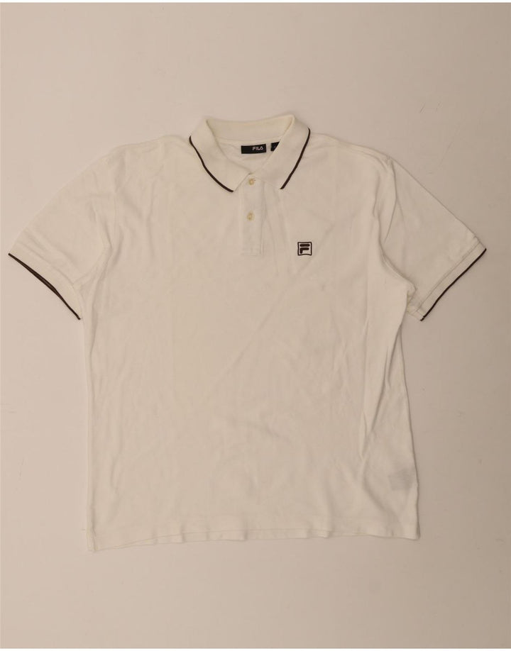 FILA Poloskjorte til mænd XL Hvid Bomuld