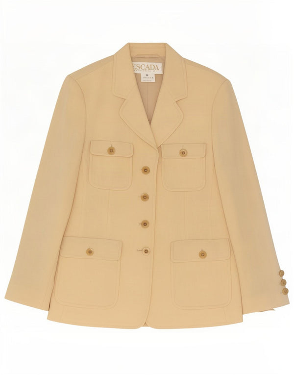 Escada Womens by Margaretha Ley 4-knaps blazerjakke EU 36 Small Beige
