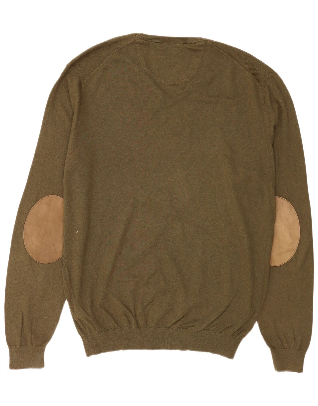 Massimo Dutti Herre V-hals sweater XL Khaki Bomuld