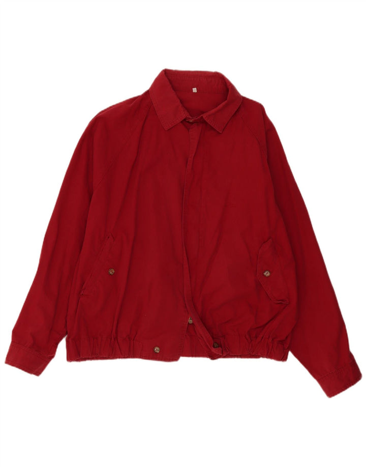 James Dillon Herre Loose Fit Bomber Jacket UK 38 Medium Rød Bomuld
