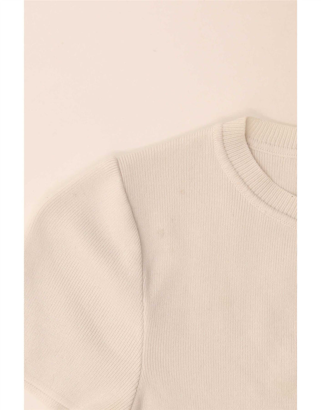 Zara Womens Crop T-Shirt Top UK 12 Medium White Viscose