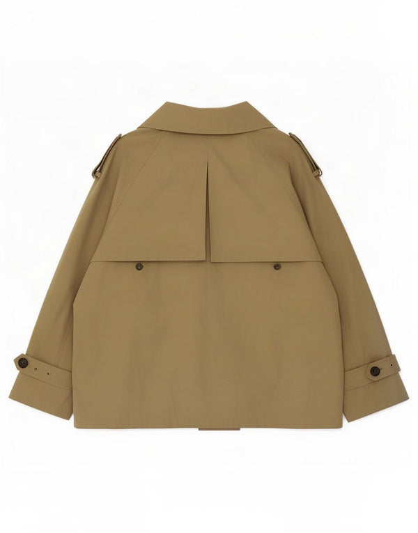 Et Vous Womens Short Trench Coat UK 20 2XL Khaki Polyester