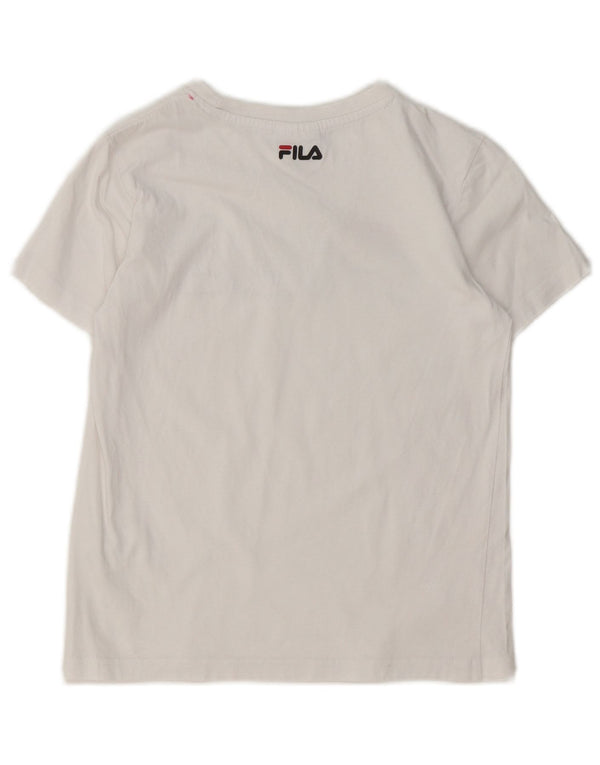 Fila piger grafisk t-shirt top 9-10 år hvid bomuld