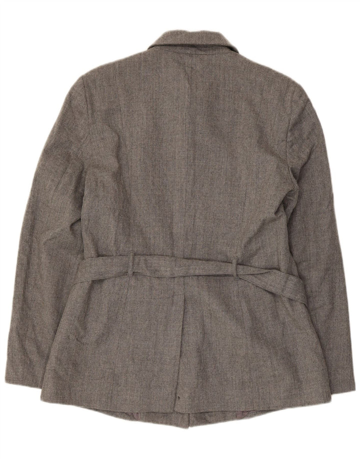 Benetton Dame 5-knaps blazerjakke IT 44 Medium Grey Virgin Wool