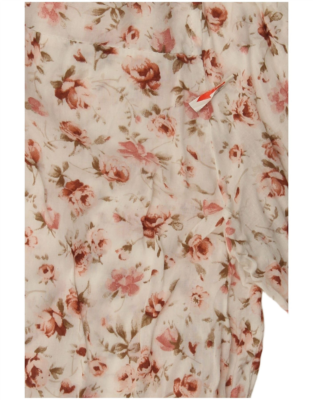Zara Dame 3/4 ærmet bluse Top UK 14 Medium White Floral