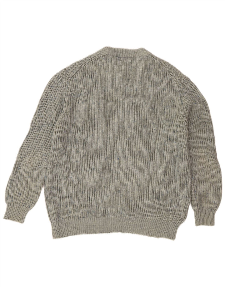 Zara Herre Crew Neck Jumper Sweater Medium Blue Flecked Acryl