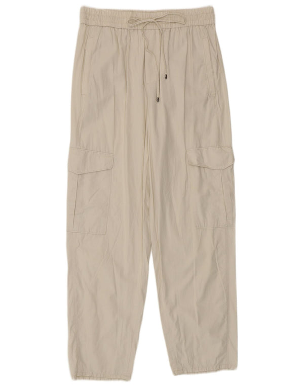 MASSIMO DUTTI koniske Cargo-bukser til kvinder EU 40 Medium W30 L27 Off White