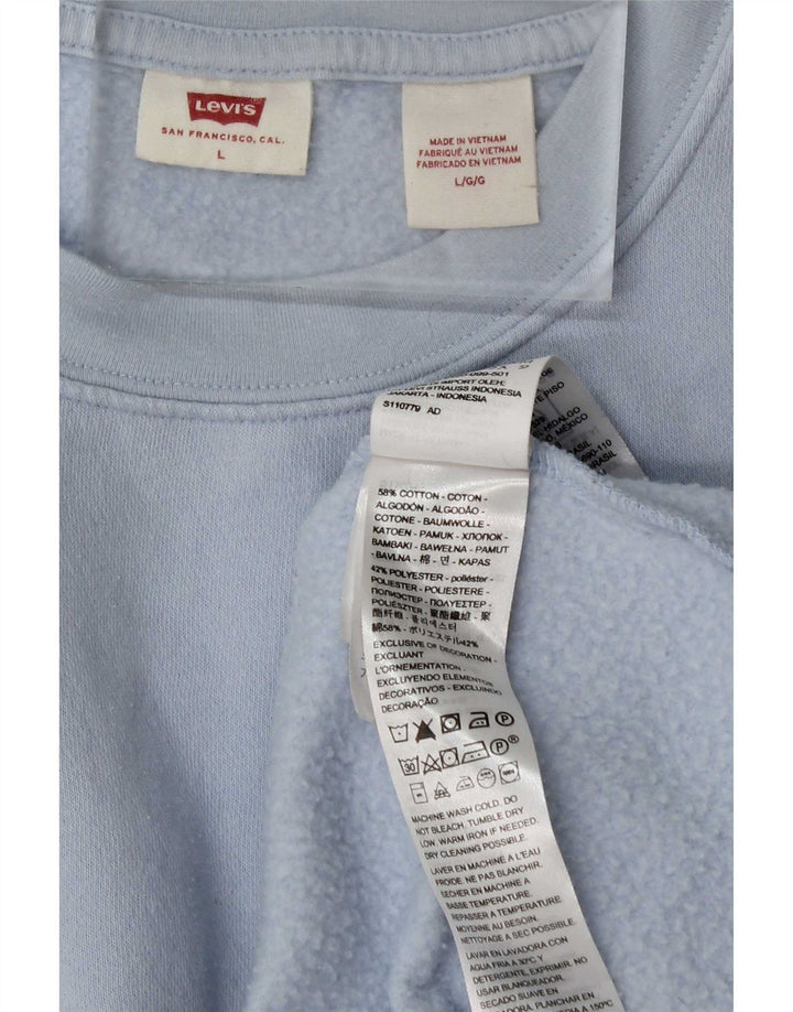 Levi's Dame Sweatshirt Jumper UK 16 Stor Blå Bomuld