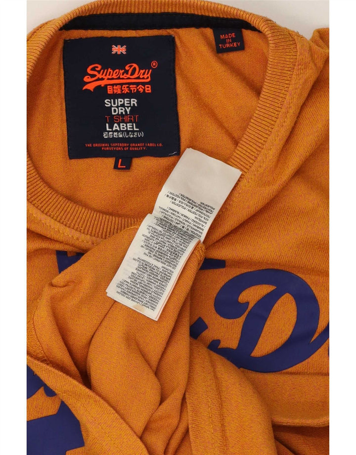 Superdry Grafisk T-shirt top til mænd, stor orange bomuld