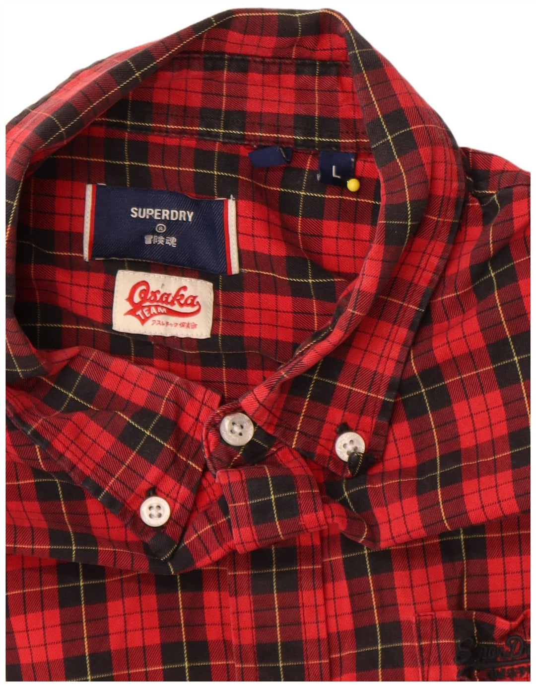 Superdry Flanelskjorte til mænd, stor rød ternet bomuld