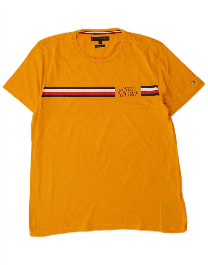 Tommy Hilfiger Herre Grafisk T-Shirt Top Stor Gul Bomuld