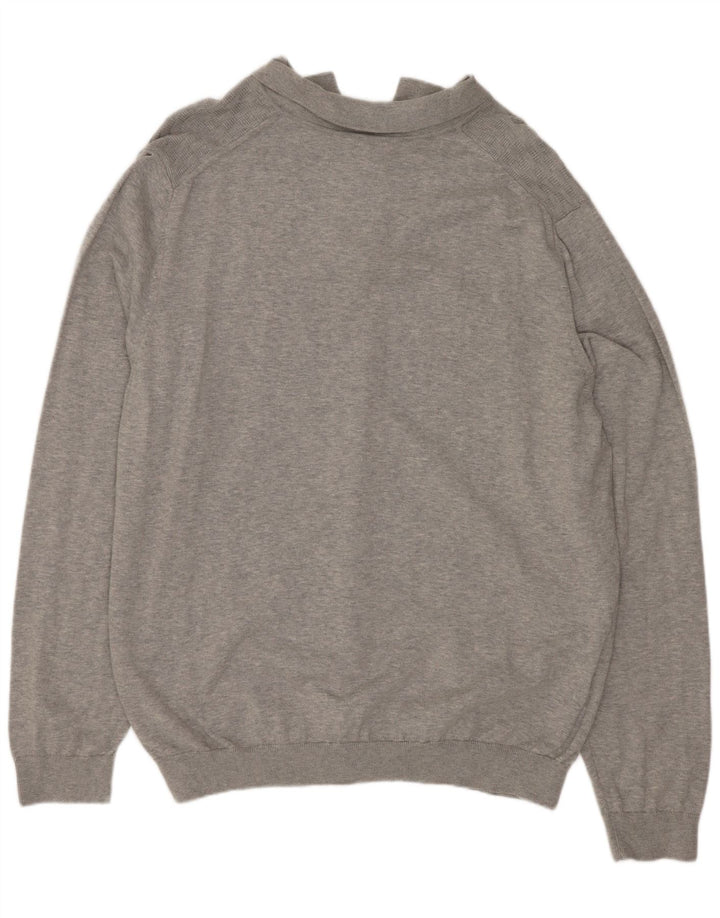 Marks & Spencer Herre Polo Neck Jumper Sweater XL Grå Bomuld
