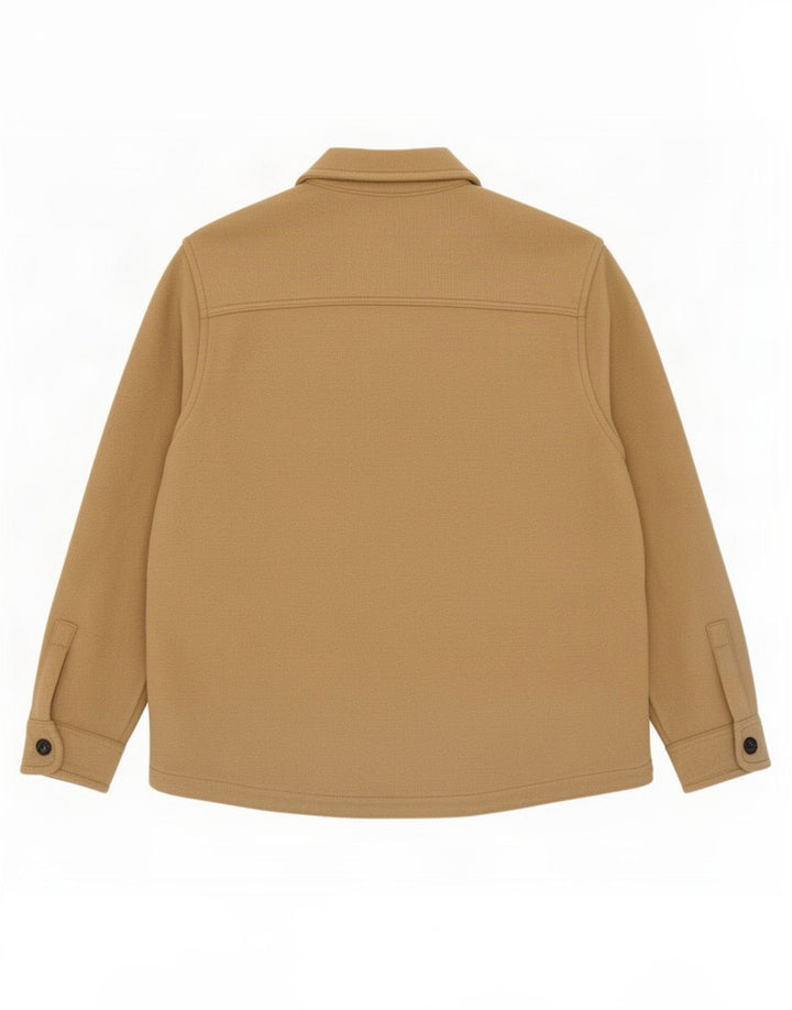 Zara Herre Overshirt Skjorte Stor Beige Polyester