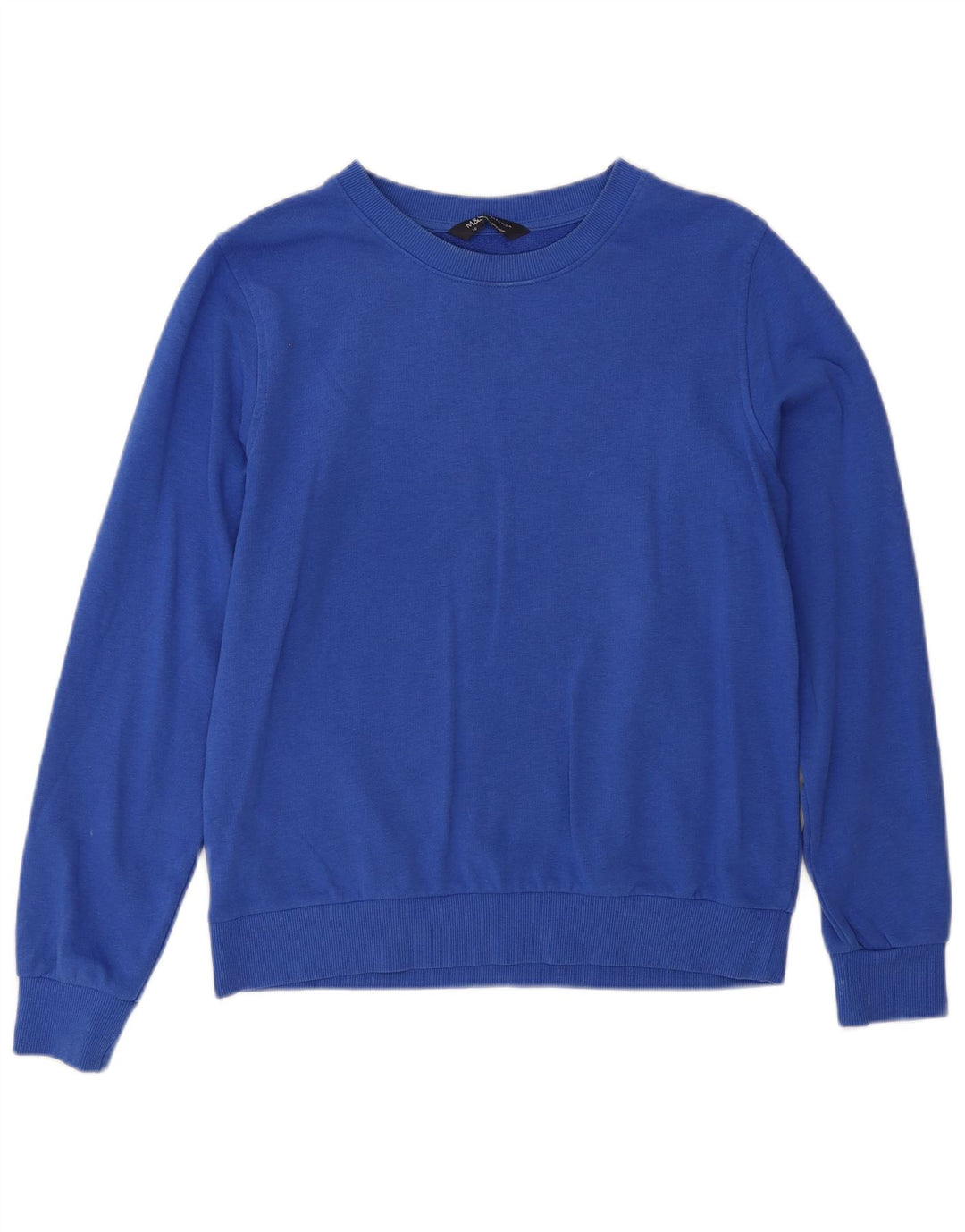 Marks & Spencer Dame Oversized Sweatshirt Jumper UK 10 Small Blue Cotton