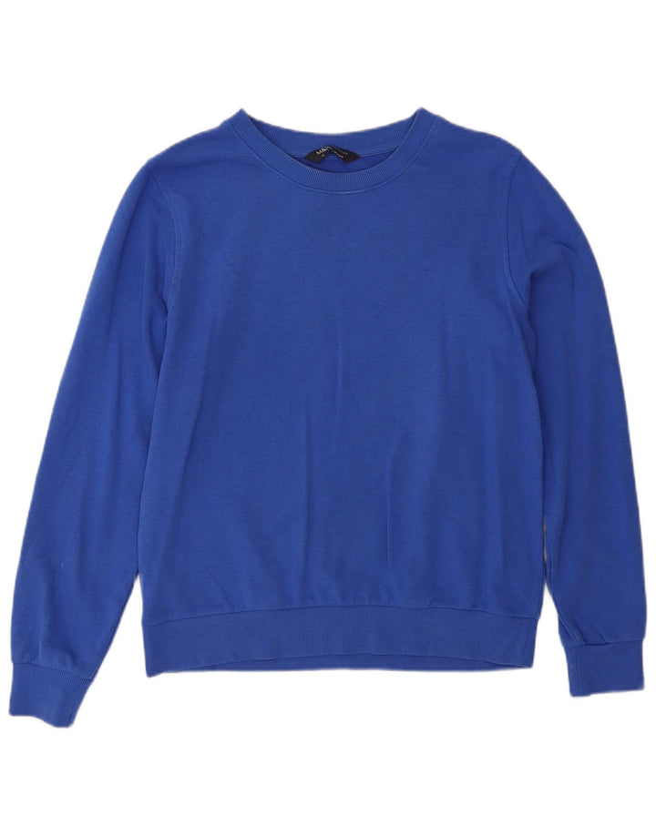Marks & Spencer Dame Oversized Sweatshirt Jumper UK 10 Small Blue Cotton