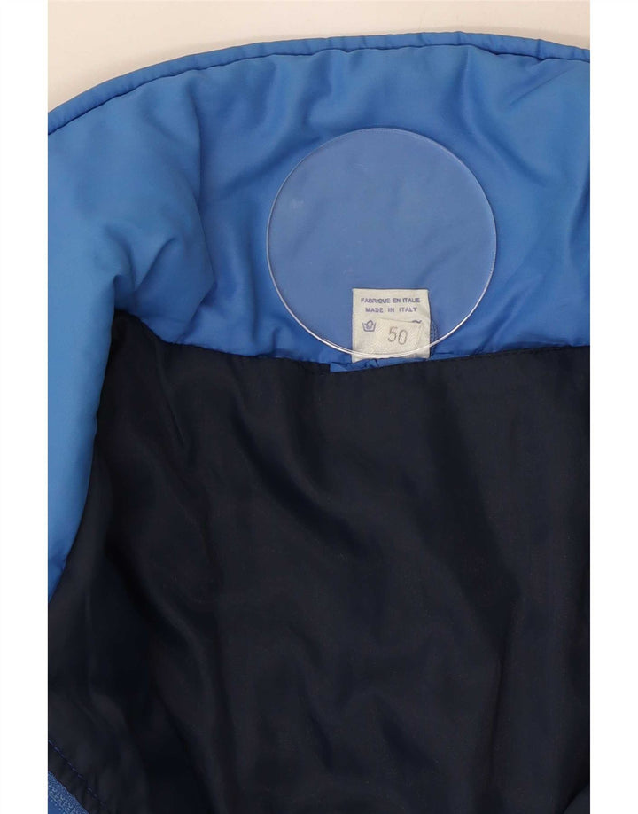 Vintage herre hættepolstret jakke IT 50 Large Blue Colourblock