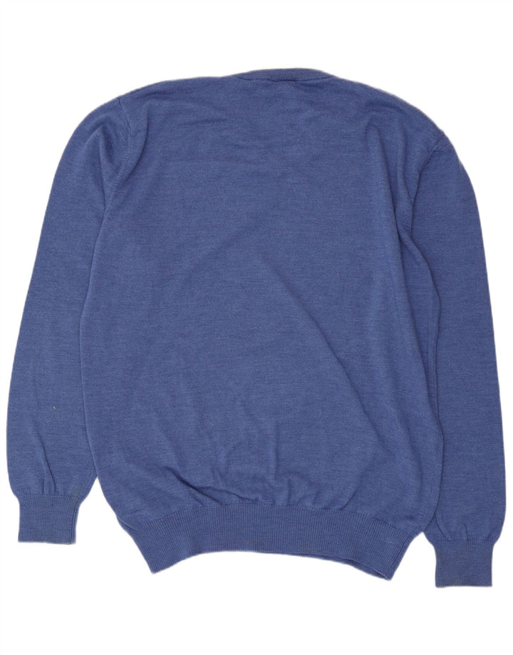 Murphy & Nye Herre Regular Fit V-hals sweater 3XL blå uld